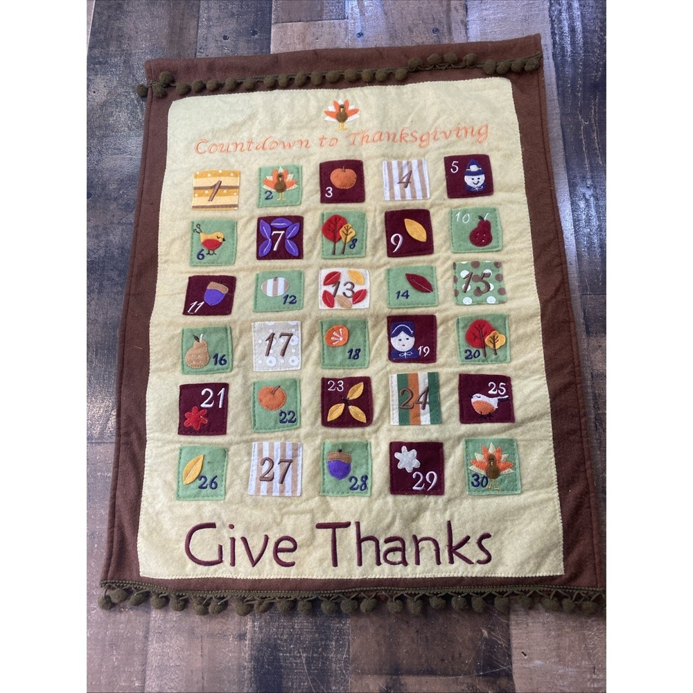 Growing Season Thanksgiving Advent Calendar Fabric Wall Hanging ~ Turkey Missing